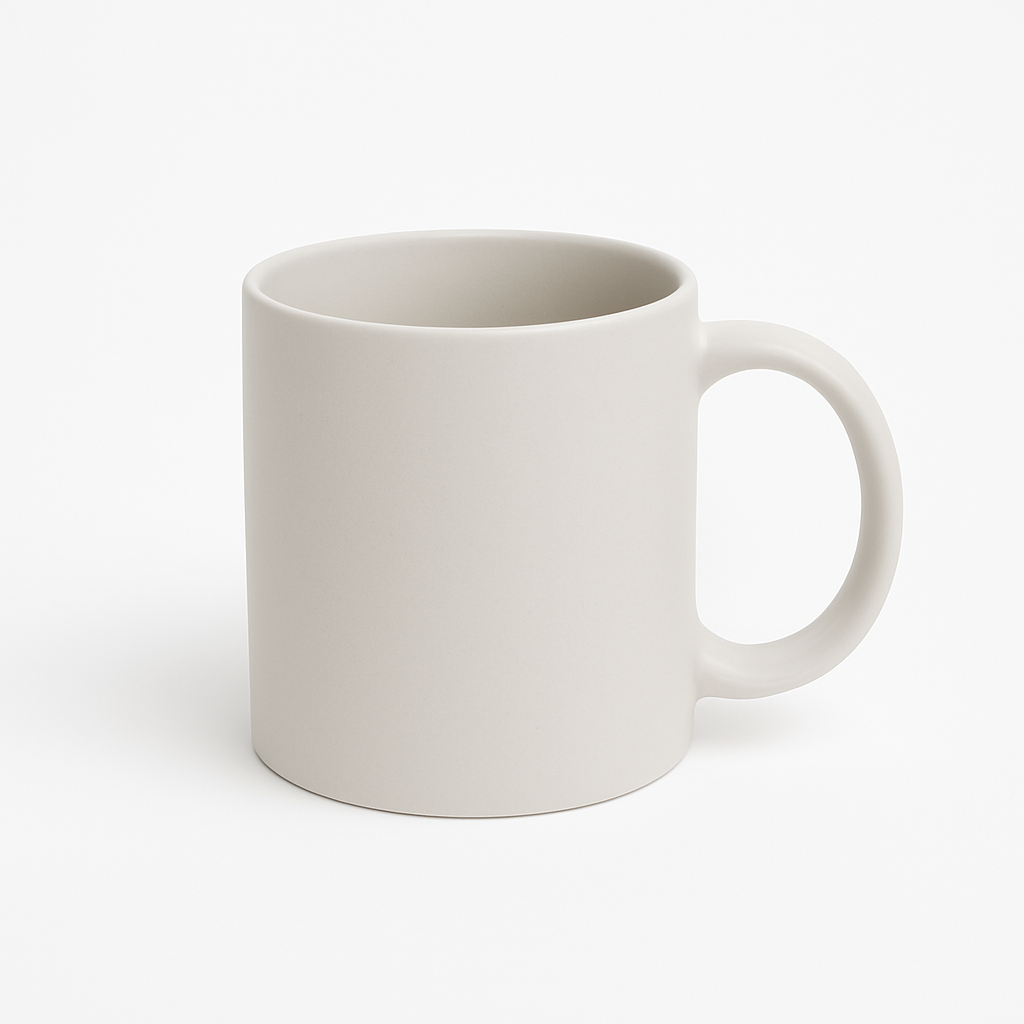 Matte ceramic mug on white background (cleaned)